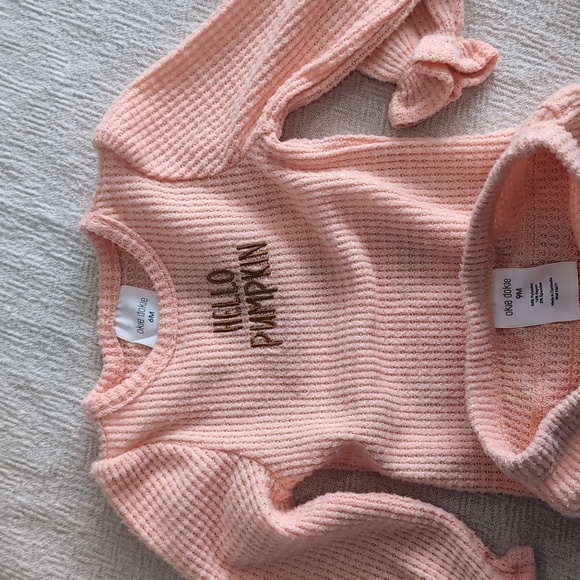 Twin Girl Bundle Two Sets Of Hello Pumpkin Fall Outfits, 6-9 Months - Picture 3 of 4
